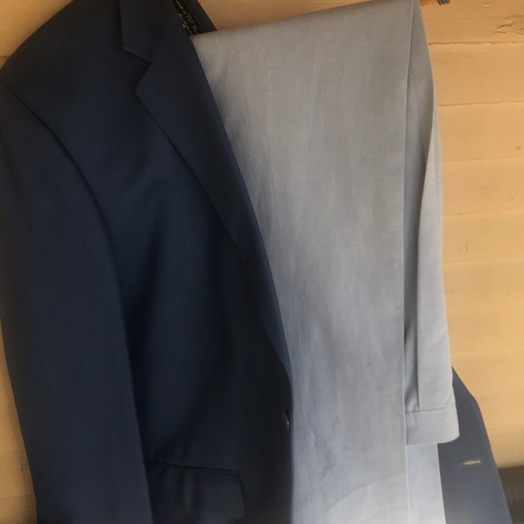 Blue Silk and lien Sport Coat and Slacks Blue. - Picture 2 of 2